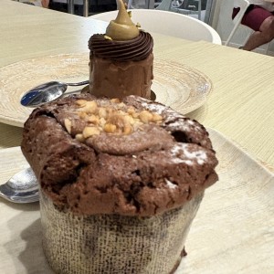 Volcan de nutella y Trufa choco-pistacho