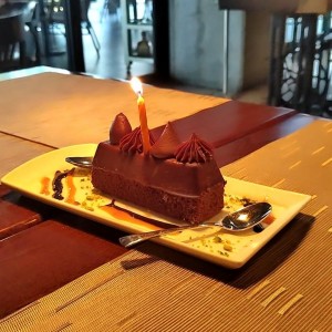 Rico postre de chocolate.