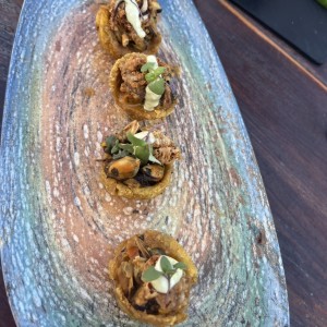 Canastitas de mariscos 