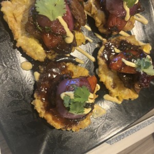 Patacones con Lomo Saltado