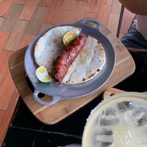 arepa con chorizo