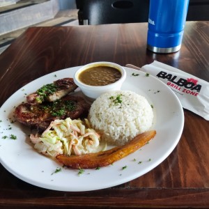 Comida con chuleta