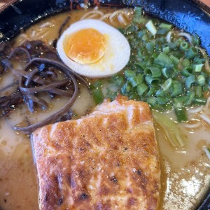 Grilled salmon ramen
