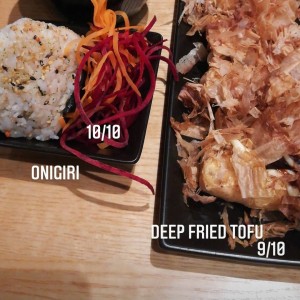 Onigiri & tofu frito