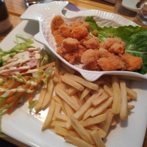 camarones apanados con papas