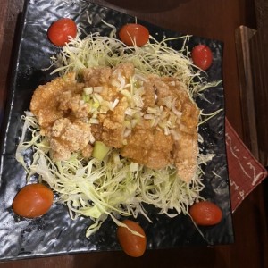 Encuentro frito con salsa de vinagre