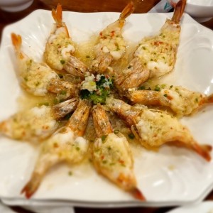 langostinos al vapor con ajo