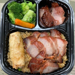 ASADO DE CERDO CON ARROZ Y VERDURAS