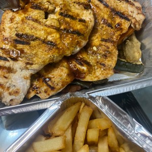 Milanesa de pollo al plato