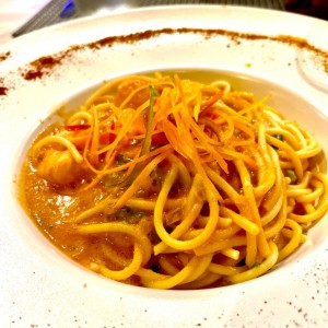 Spaguetti con camarones