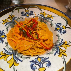 spaguetti con camarones