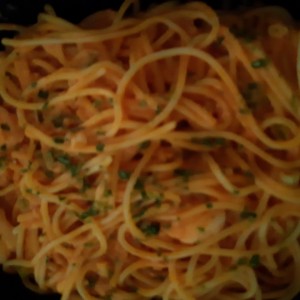spaghetti con camarones