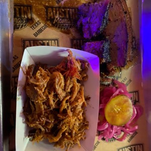 Brisket y pulled pork