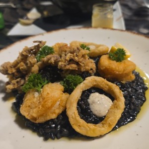 rissoto de tinta de calamar