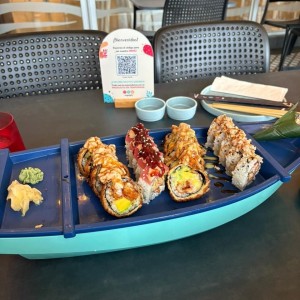 Kun fu panda, Lava roll, Arigato y Alfa.