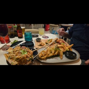 japonachos y vegetales tempura
