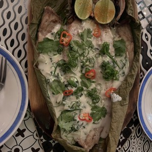 Pescado al carbon