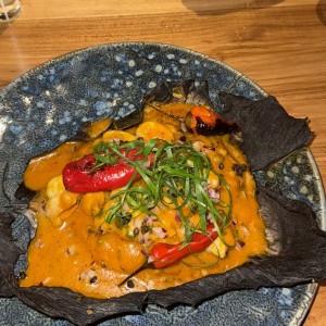 Tamal de arroz con langostino