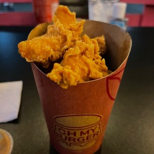 chicken bites. ?? (demasiada tempura, poco pollo y sabor)