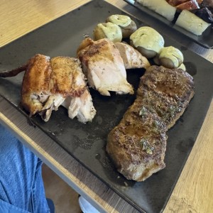 Churrasco y pollo 