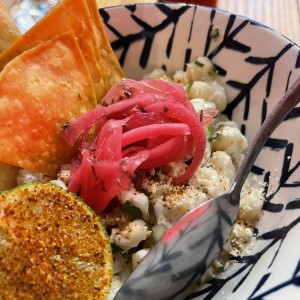 Esquites con maiz blanco
