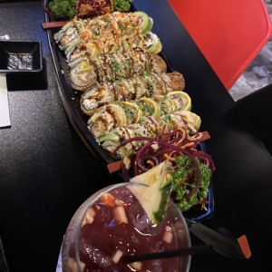  Ebi crunch roll, fukuoka roll, kikoman roll 
