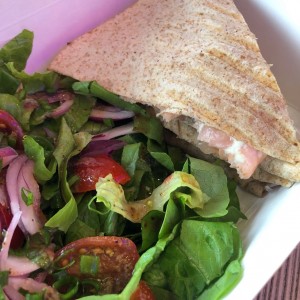 Smoked salmon quesadilla