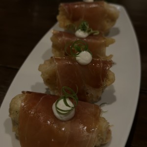 Langostinos tempura
