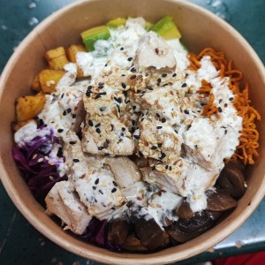 bowl de pollo teriyaki