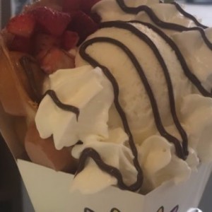 bubble waffle con helado
