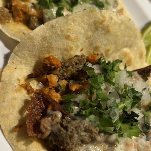 Tacos campechano con queso