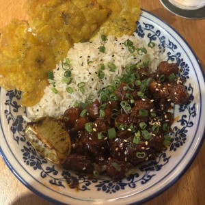 Pork over rice 