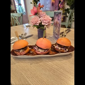 Pink Pulled Pork Sliders