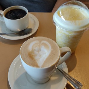 latte, smoothie y americano