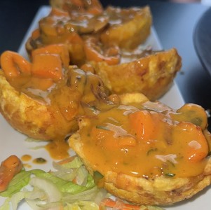Patacones rellenos mariscos