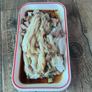 Cheong fun de puerco asado
