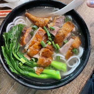 Sopa de fideos con pato