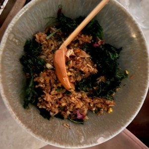 Arroz frito con vegetales