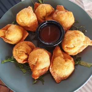 dumplings de langostinos