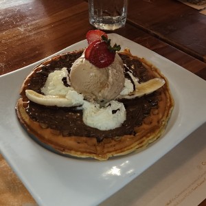 Waffle de Nuttela y banano