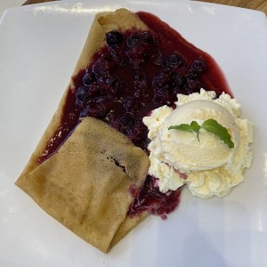 Waffles con helado