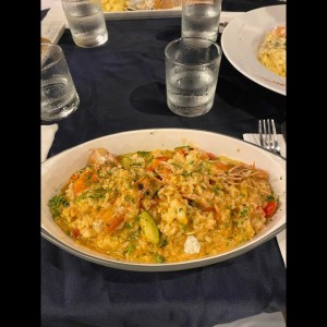 Rissoto de langostinos y suquini