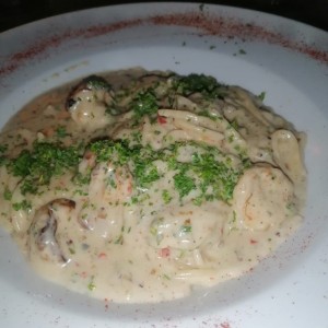 Fetuccini con camarones