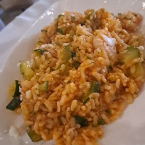 Risotto de gamberi y zichinni