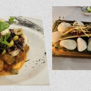 Tuetano a la brasa/ pulpo mediterreano al carbon