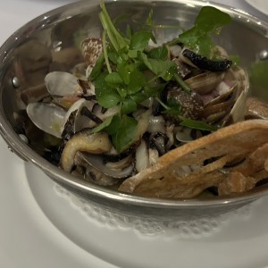 Ceviche de almejas y pulpo