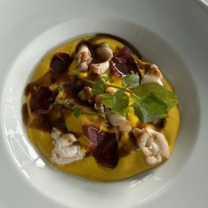 Raviolis de setas con langosta