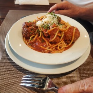 Spaghetti and meatballs