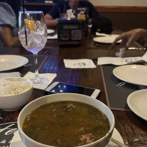 Sopa de costilla ahumada
