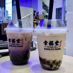Taro bubble tea y Bergamota Bubble tea